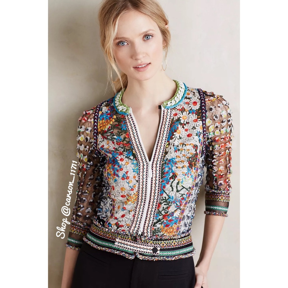Byron Lars Multicolor Embroidered Jacket